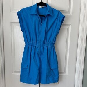 Blue Zip-Up Dress
